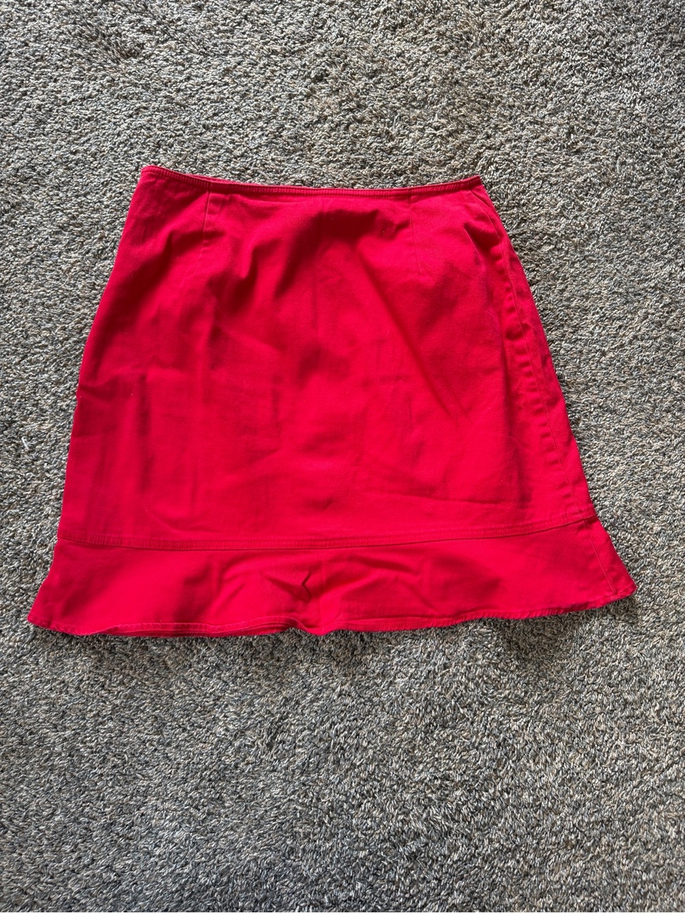 Briggs New York Red Mini Skirt with Ruffle Hem